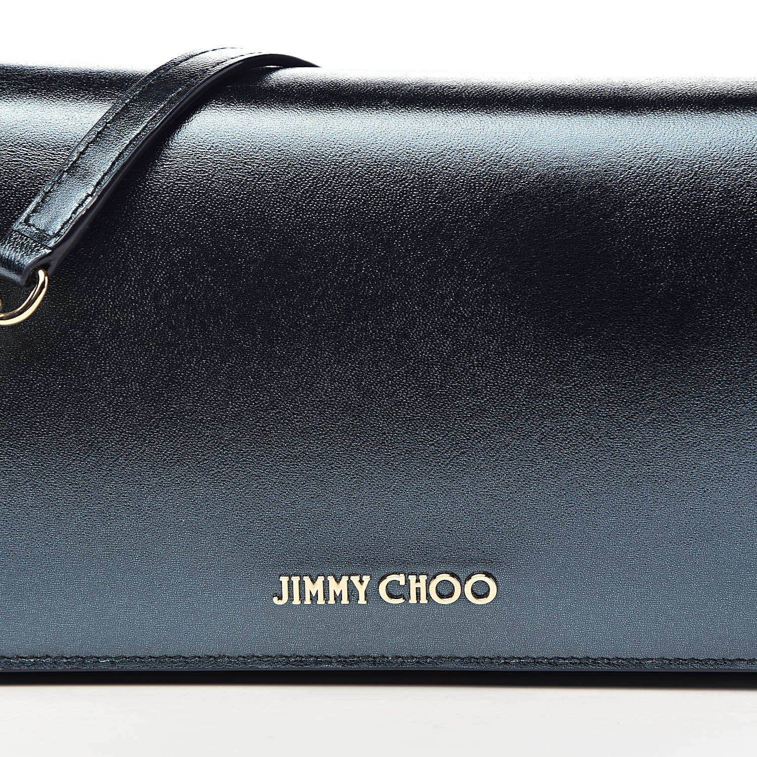 Jimmy Choo Metallic Calfskin Chain Wallet Blue 12 of 13