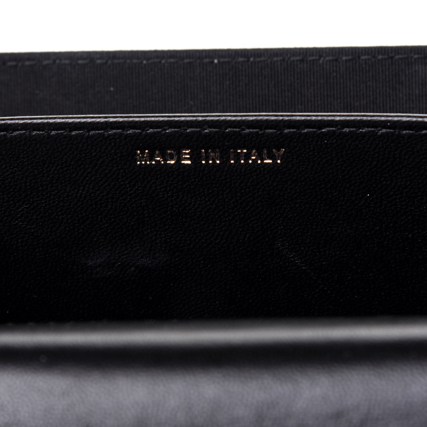 Lambskin Quilted CC Chic Flap Card Holder Black Gold