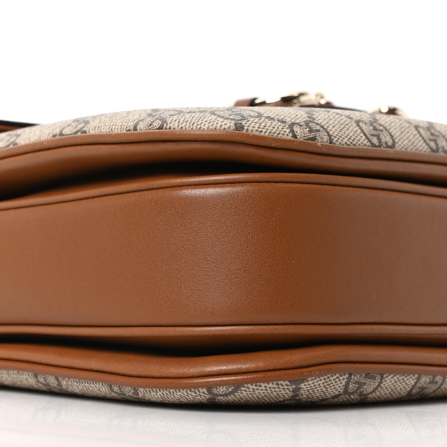 Gucci GG Supreme Monogram Horsebit 1955 Soft Small Shoulder Bag Beige Brown Sugar 8 of 9