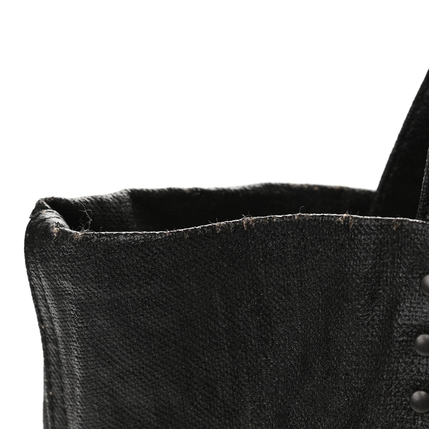 Lino Spalmato Light Calf Scolpito Tote Black