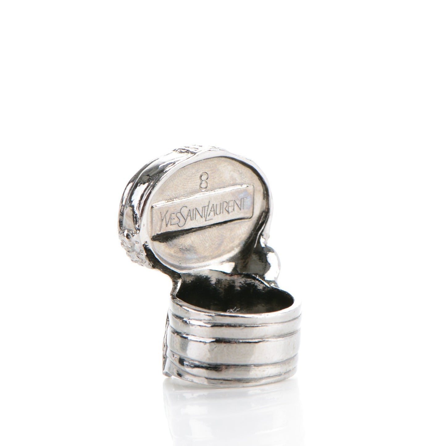Glass Cabochon Arty Ovale Ring 8 Navy