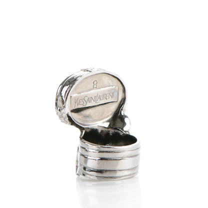 Saint Laurent Glass Cabochon Arty Ovale Ring 8 Navy 3 of 4