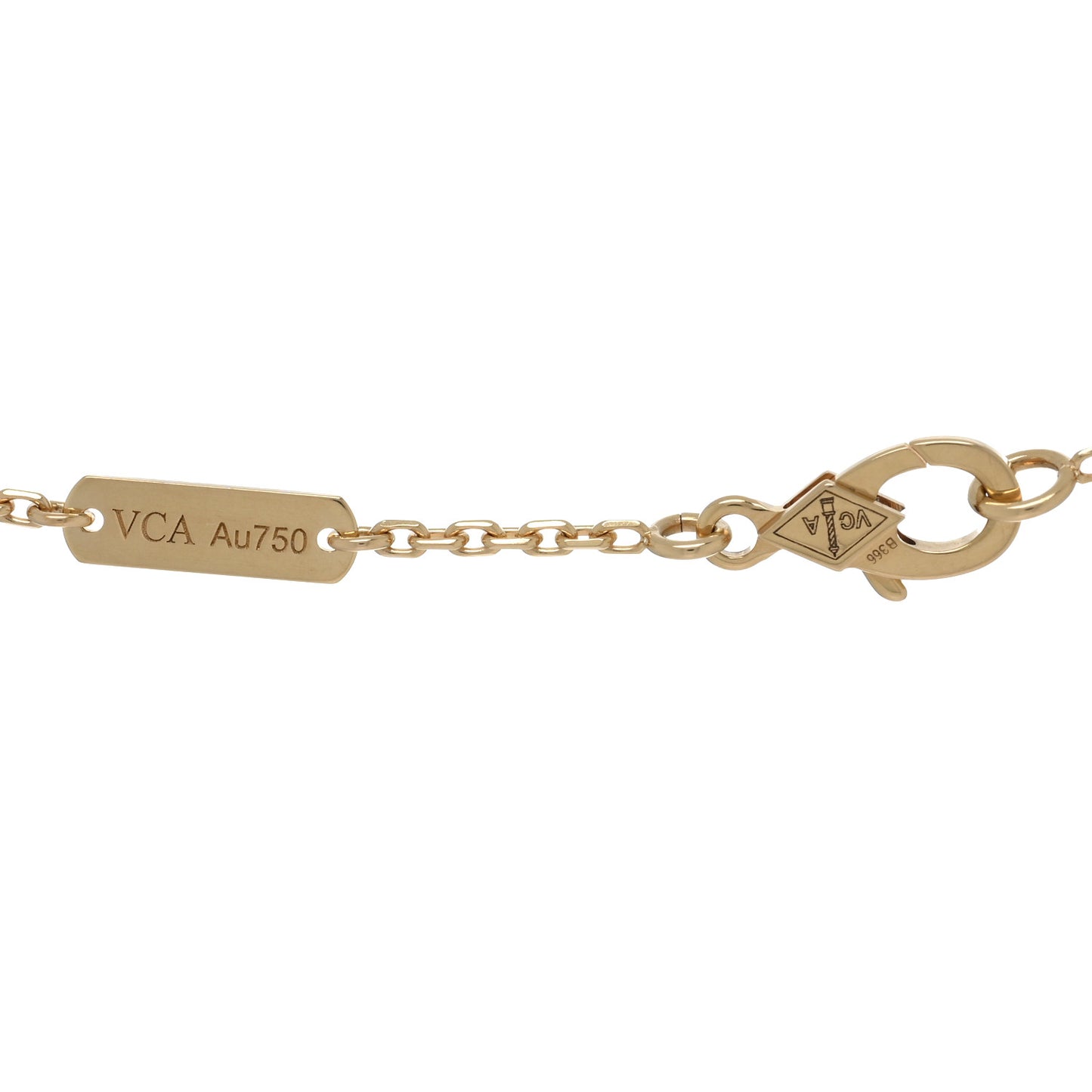 18K Yellow Gold Mother of Pearl Vintage Alhambra Pendant Necklace