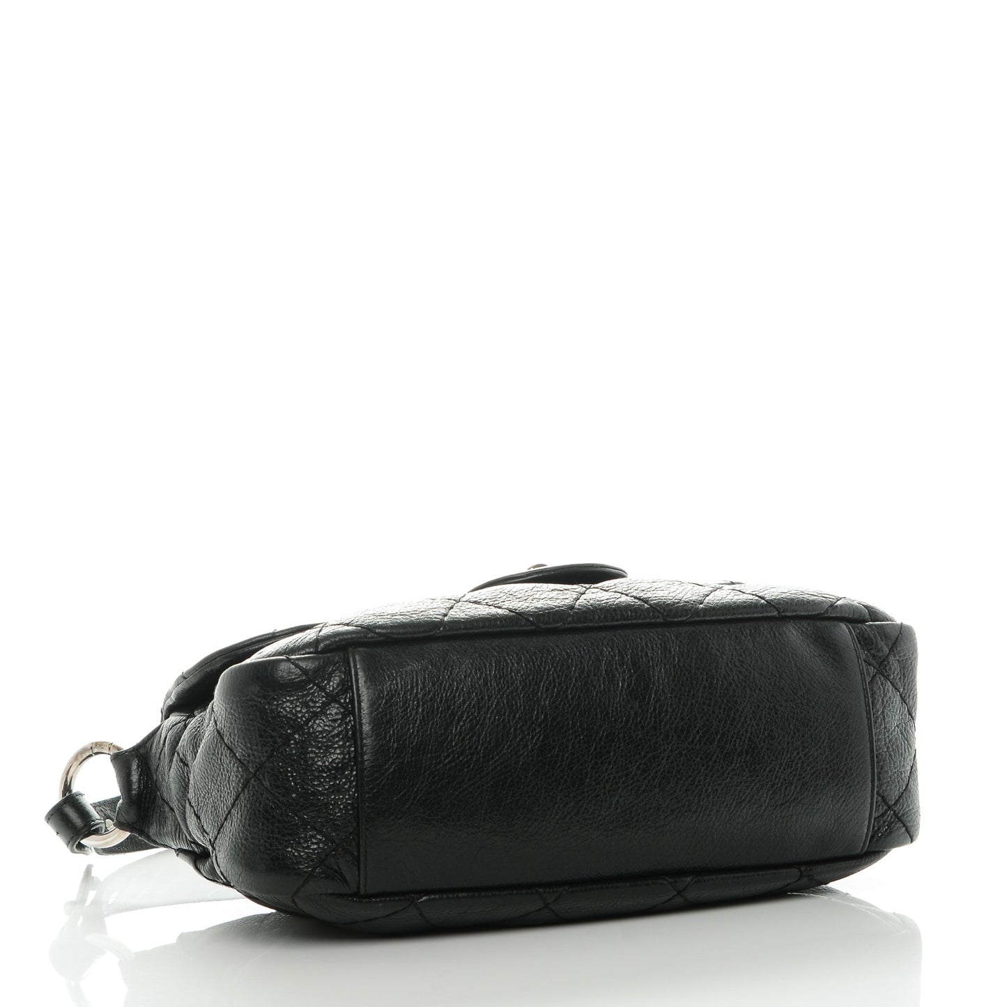Glazed Calfskin Stitched On The Road Flap Black