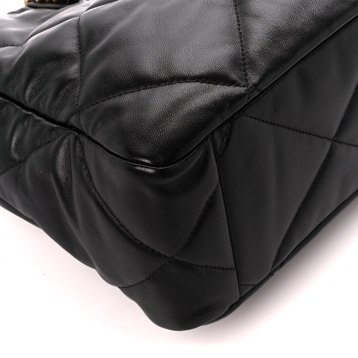 Chanel Lambskin Quilted Chanel 19 East West Shopping Bag Black 9 of 10