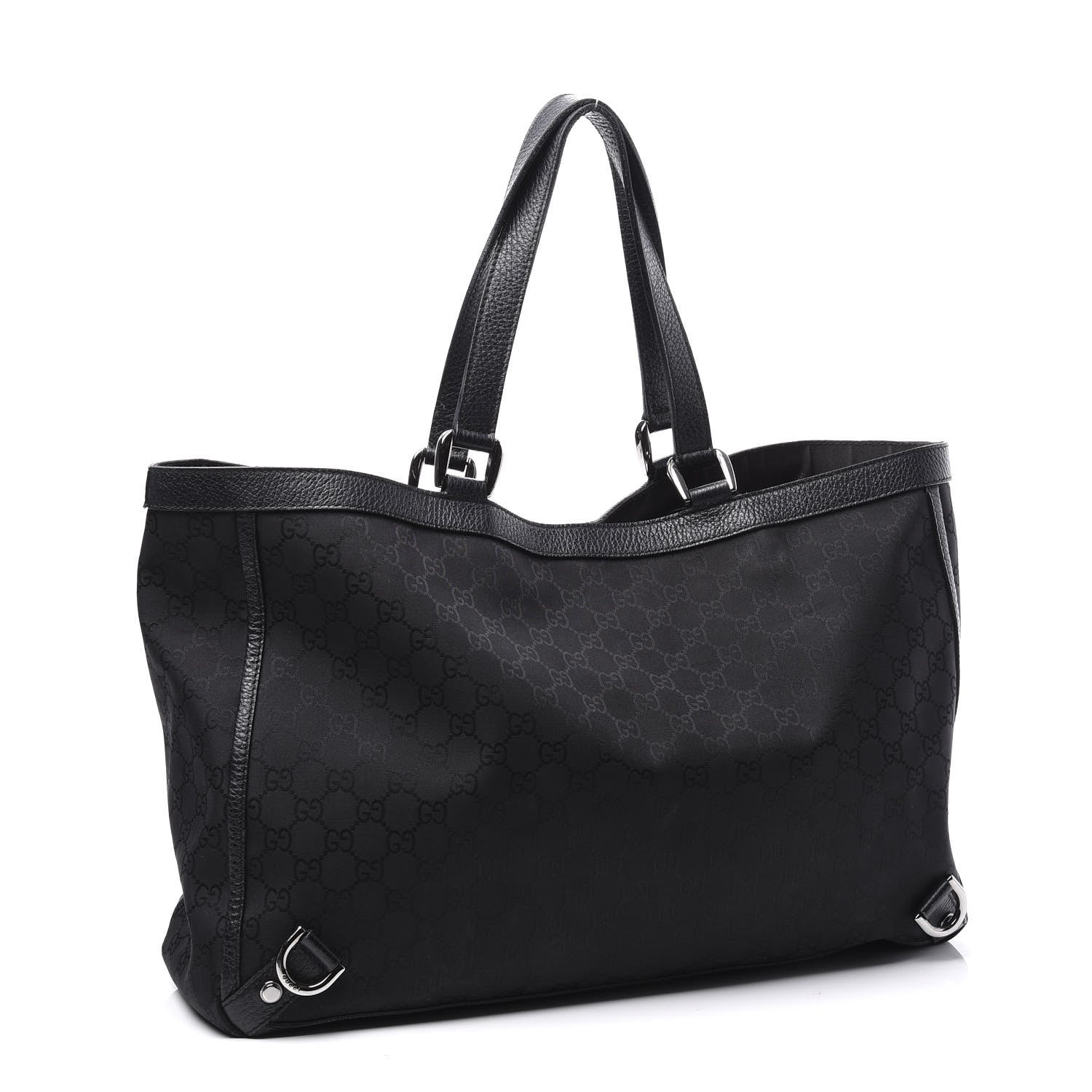 Gucci Nylon Monogram Large Abbey Tote Black 2 of 12