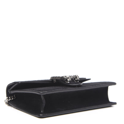 Gucci Suede Super Mini Dionysus Shoulder Bag Black 4 of 10