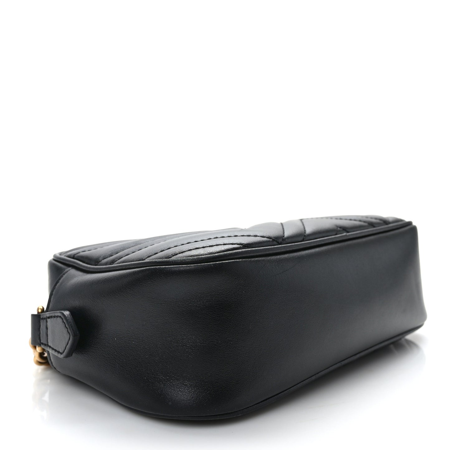 Calfskin Matelasse Small GG Marmont Chain Shoulder Bag Black