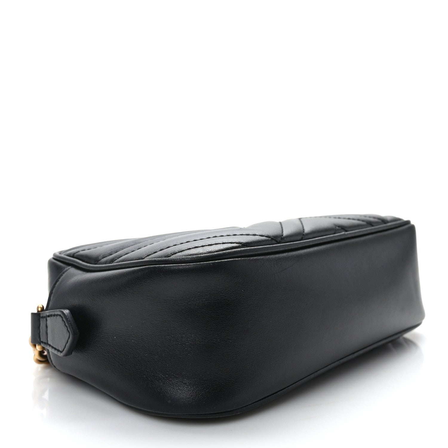 Gucci Calfskin Matelasse Small GG Marmont Chain Shoulder Bag Black 4 of 14
