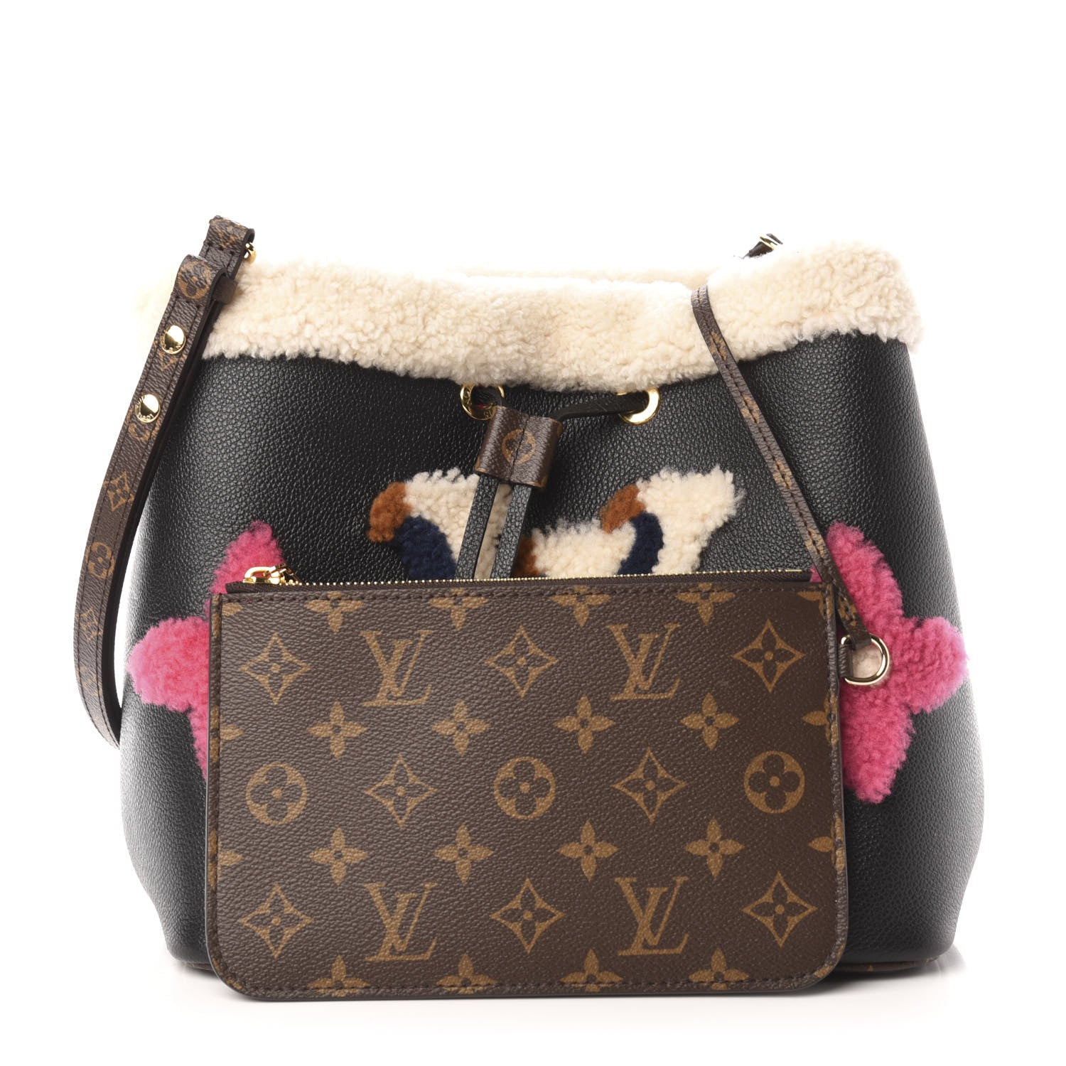 Louis Vuitton Calfskin Teddy NeoNoe MM Black 1 of 13
