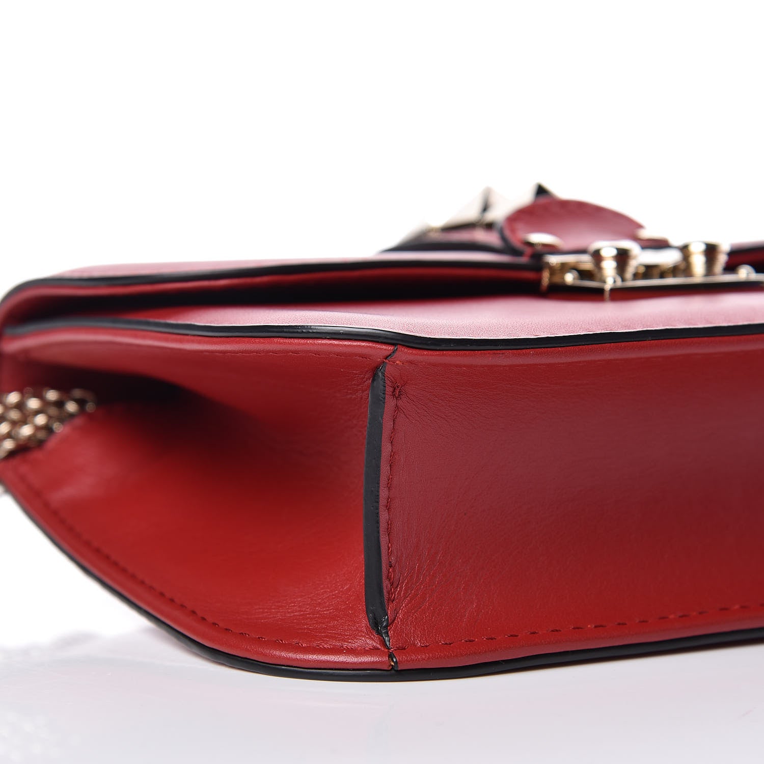 Valentino Garavani Vitello Small Glam Lock Rockstud Flap Red 7 of 11