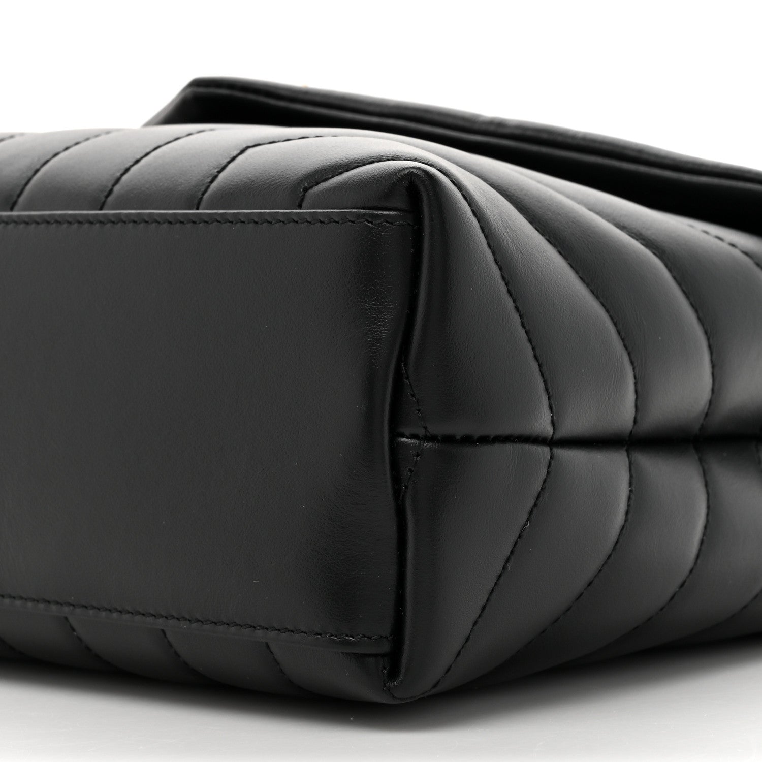 Saint Laurent Calfskin Y Quilted Monogram Small Loulou Chain Satchel Black 10 of 12