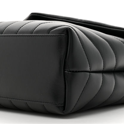 Saint Laurent Calfskin Y Quilted Monogram Small Loulou Chain Satchel Black 10 of 12