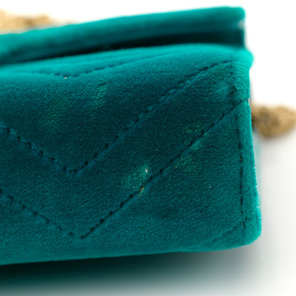 Gucci Velvet Matelasse GG Marmont Chain Wallet Pavone Cyan 13 of 14