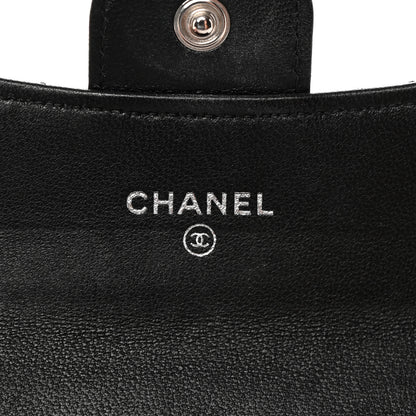 Chanel Lambskin Quilted Flap Card Holder Wallet Black 6 of 11