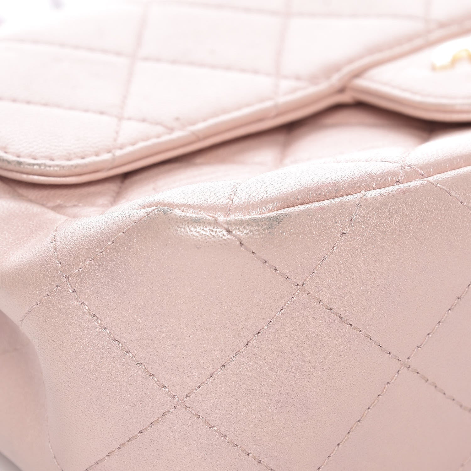 Chanel Metallic Lambskin Quilted Extra Mini Flap Light Pink 13 of 14
