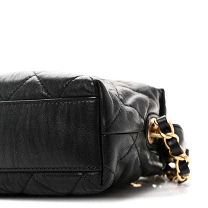 Chanel Crumpled Lambskin Quilted Small CC Links Shoulder Bag Black 10 of 11