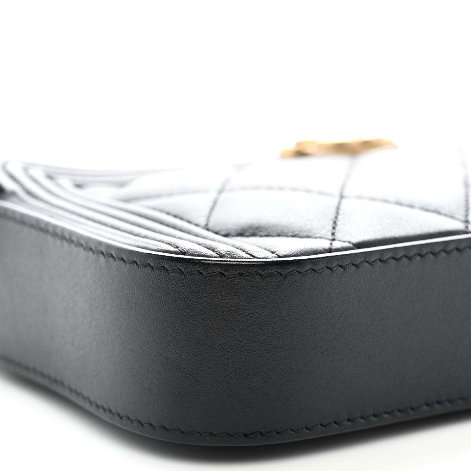 Chanel Lambskin Quilted Small Boy Clutch With Chain Black 11 of 14