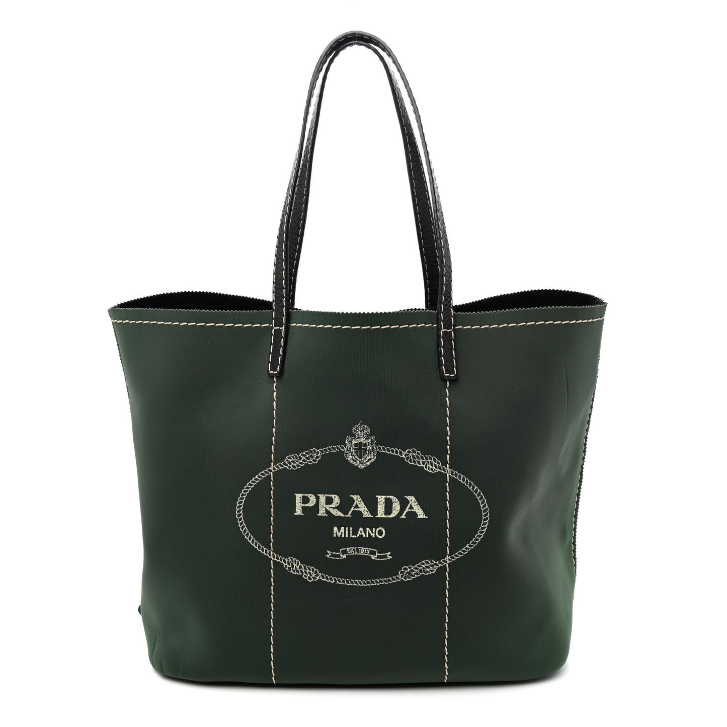 Neoprene Shopping Logo Tote Green
