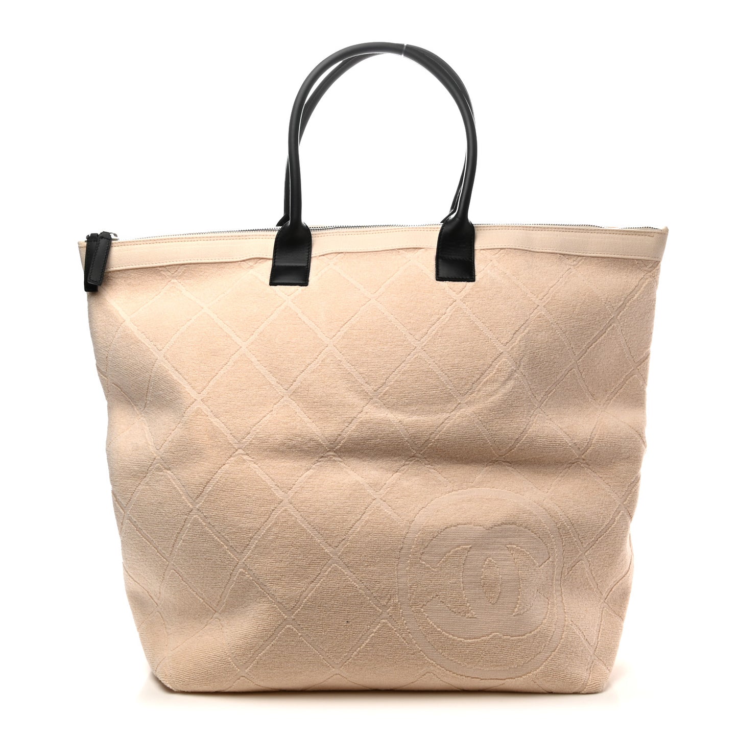 Terry Cotton CC Beach Tote Set Beige Black