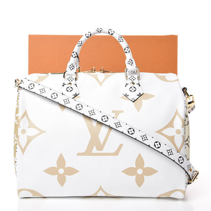 Louis Vuitton Monogram Giant Speedy Bandouliere 30 Kaki Beige 10 of 10