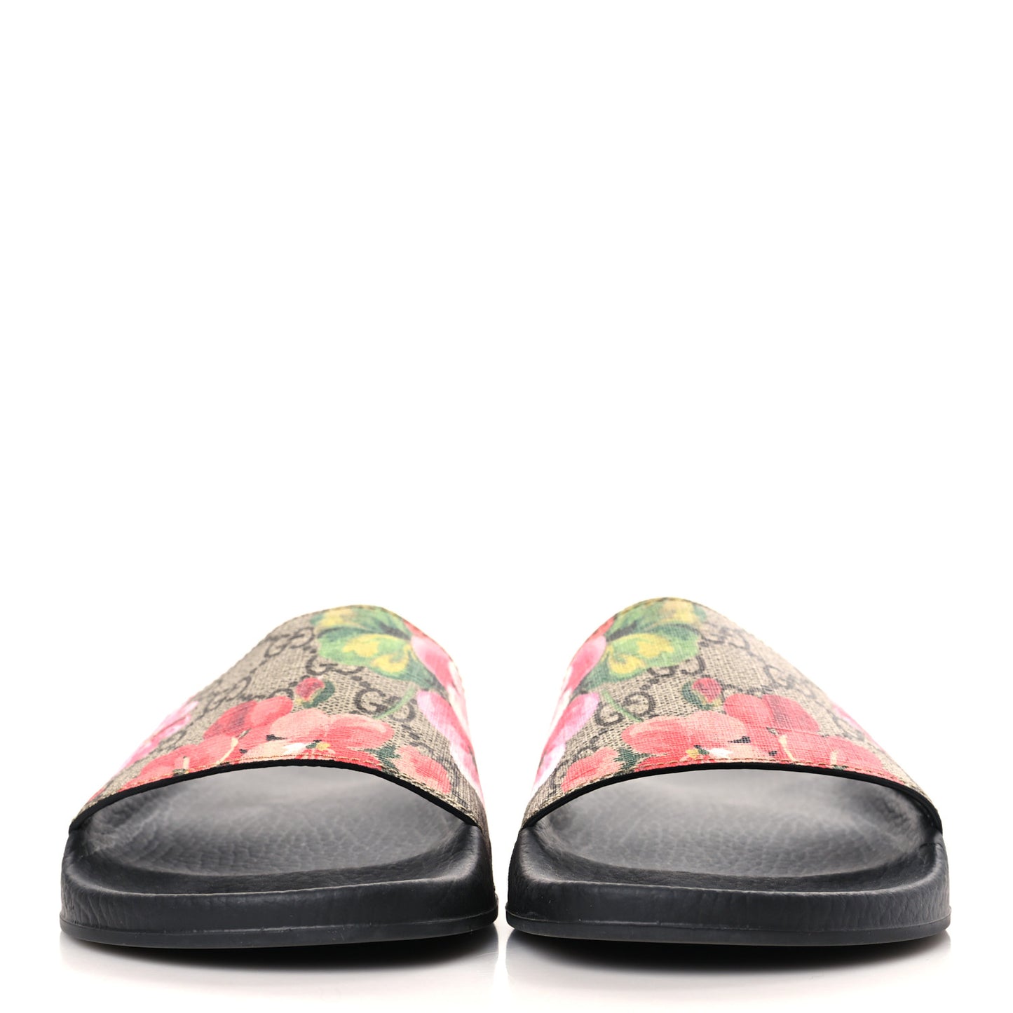 GG Supreme Monogram Blooms Slide Sandals 38 Beige Multicolor