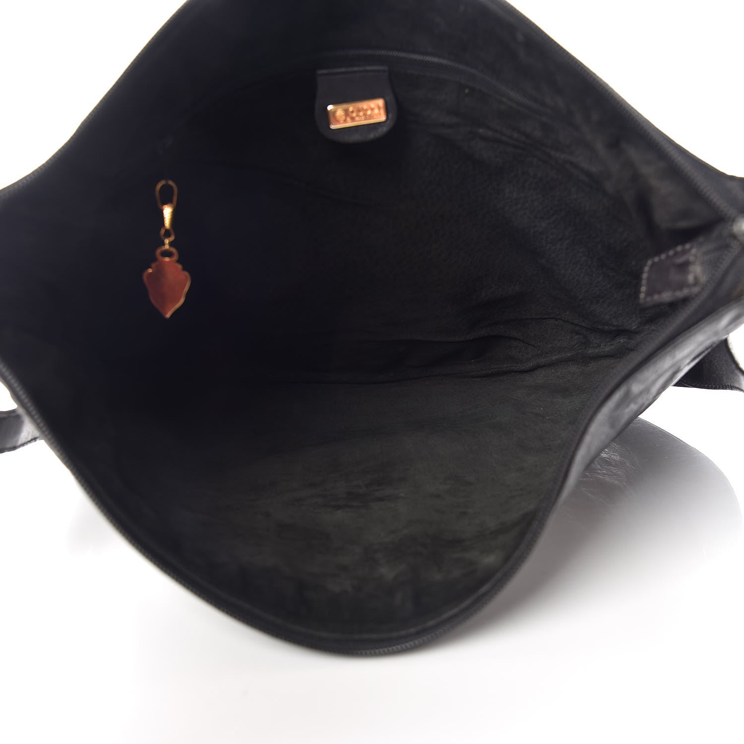Gucci Ostrich Shoulder Bag Black 7 of 12