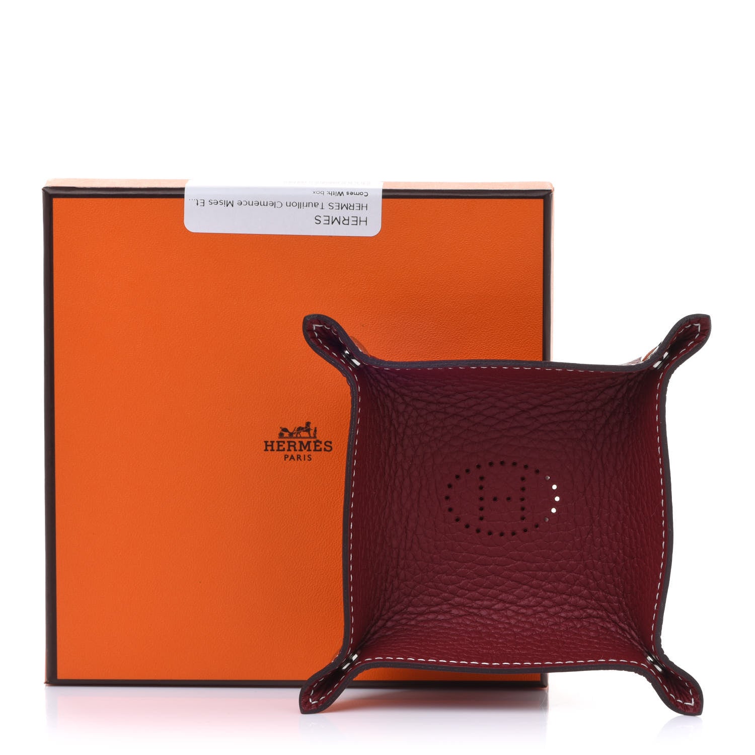 Hermes Taurillon Clemence Mises et Relances Change Tray Rouge H 10 of 10