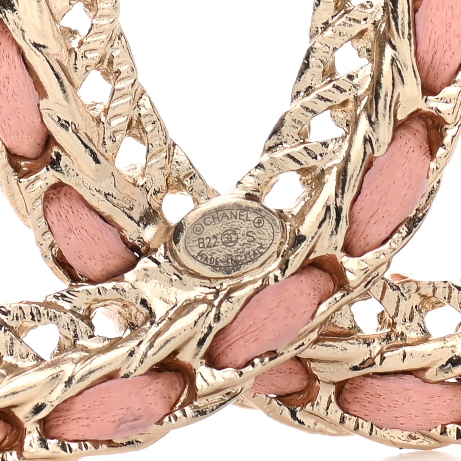 Chanel Lambskin Chain CC Brooch Pink Gold 4 of 5