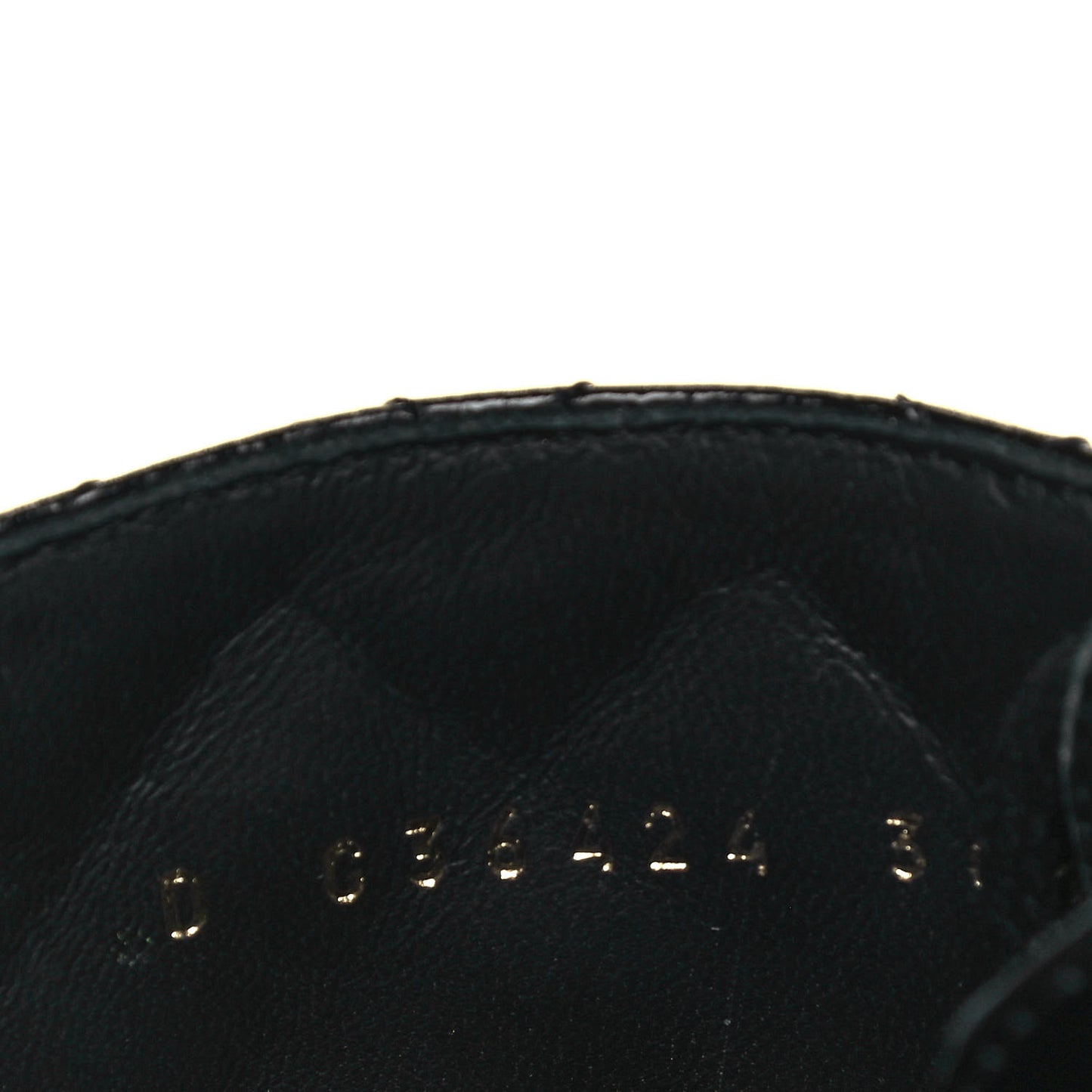Shiny Calfskin Quilted Lace Up Combat Boots 36.5 Black