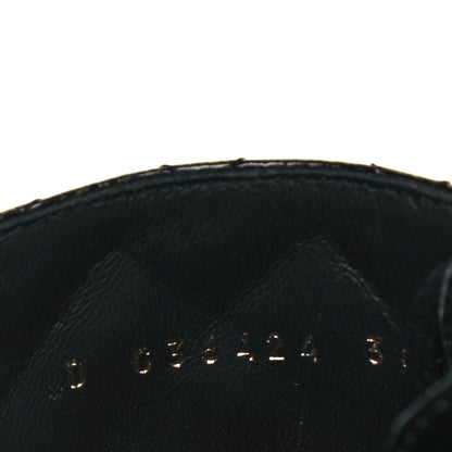 Chanel Shiny Calfskin Quilted Lace Up Combat Boots 36.5 Black 7 of 11