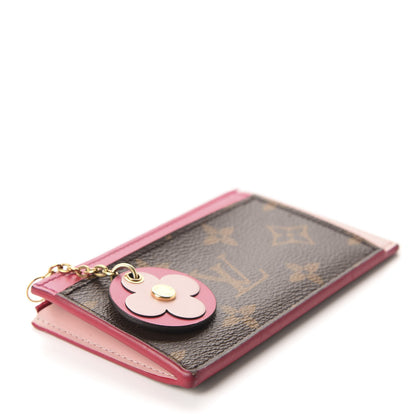 Louis Vuitton Monogram Blooming Flowers Zipped Card Holder Hot Pink Rose Ballerine 4 of 8