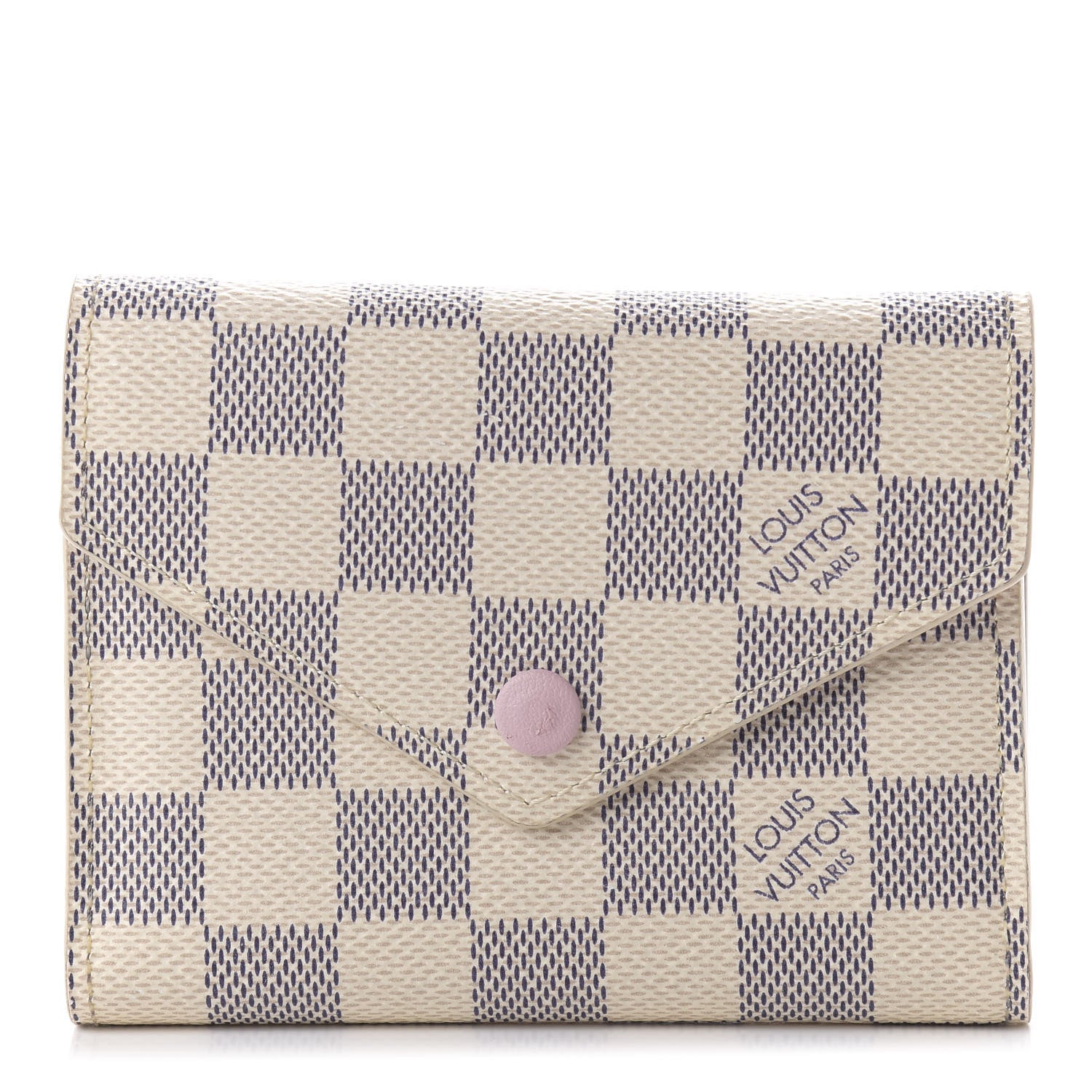 Louis Vuitton Damier Azur Victorine Wallet Rose Ballerine 1 of 9