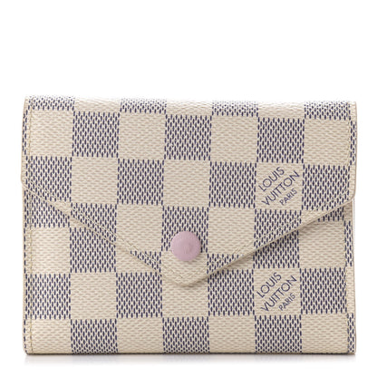 Louis Vuitton Damier Azur Victorine Wallet Rose Ballerine 1 of 9
