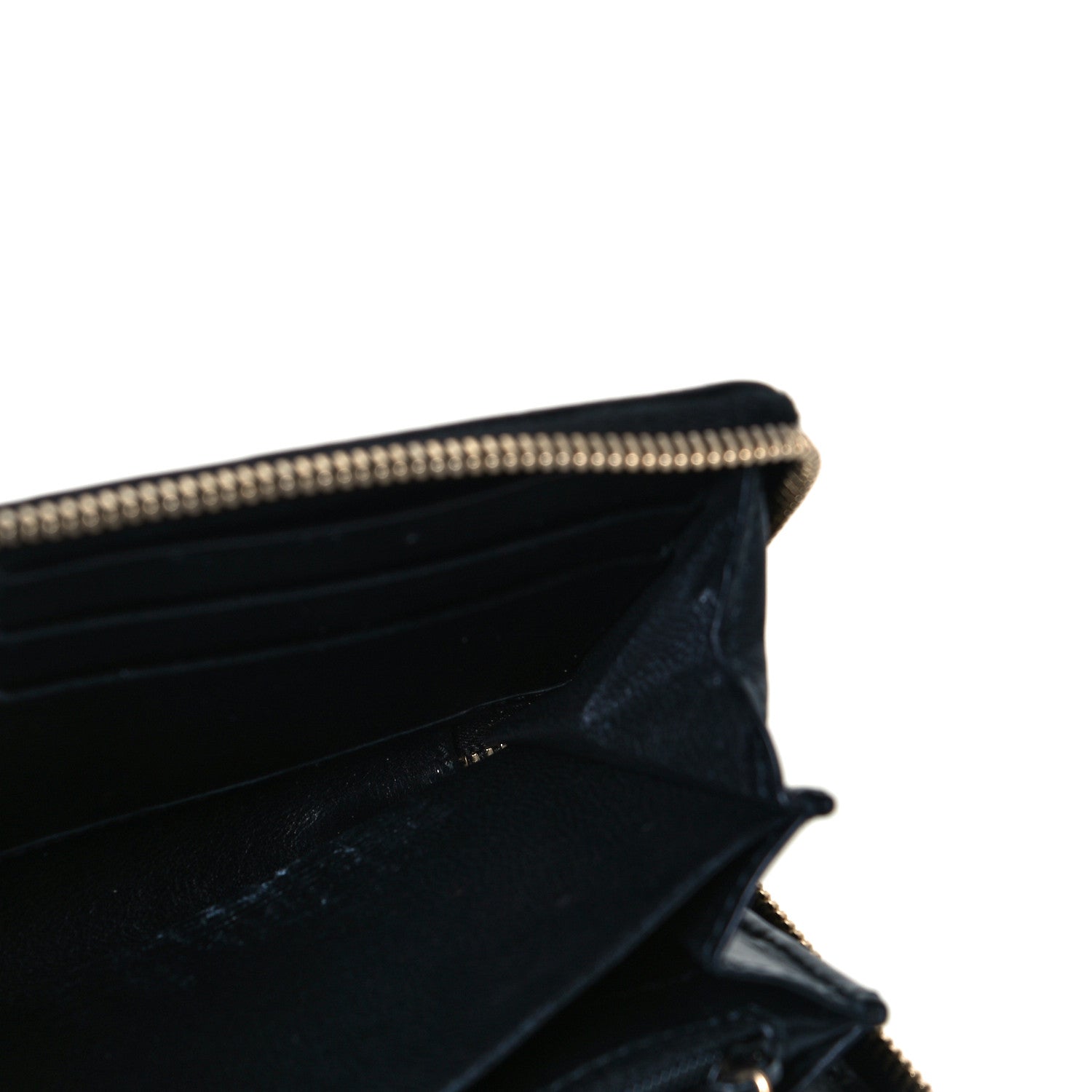 Gucci Guccissima Margaux Calfskin Metal Bar Zip Around Wallet Blue 8 of 10