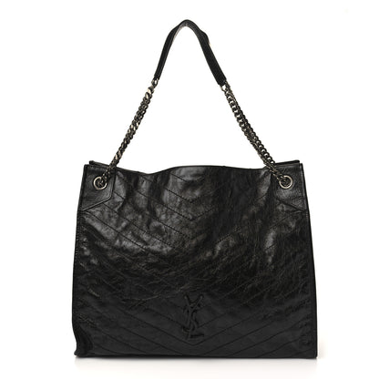 Saint Laurent Crinkled Calfskin Matelasse Monogram Niki Shoulder Bag Black 1 of 8