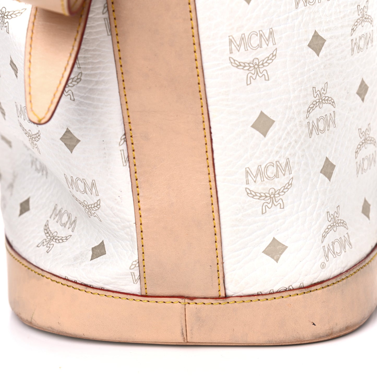 Visetos Drawstring Bucket Bag White