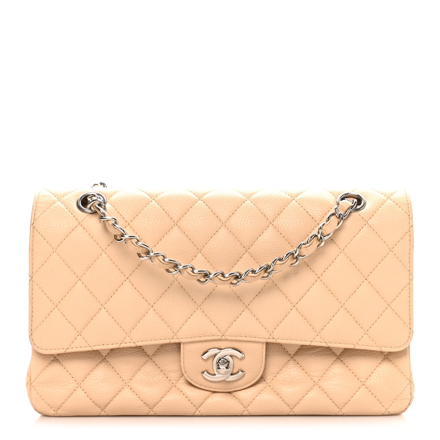 Chanel Caviar Quilted Medium Double Flap Beige 1 of 10