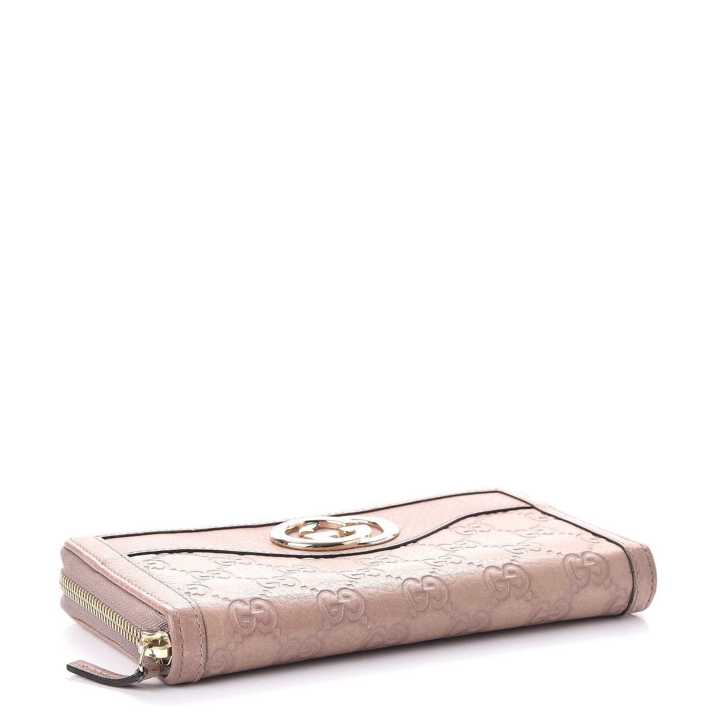 Guccissima Sukey Zip Around Wallet Dusty Rose
