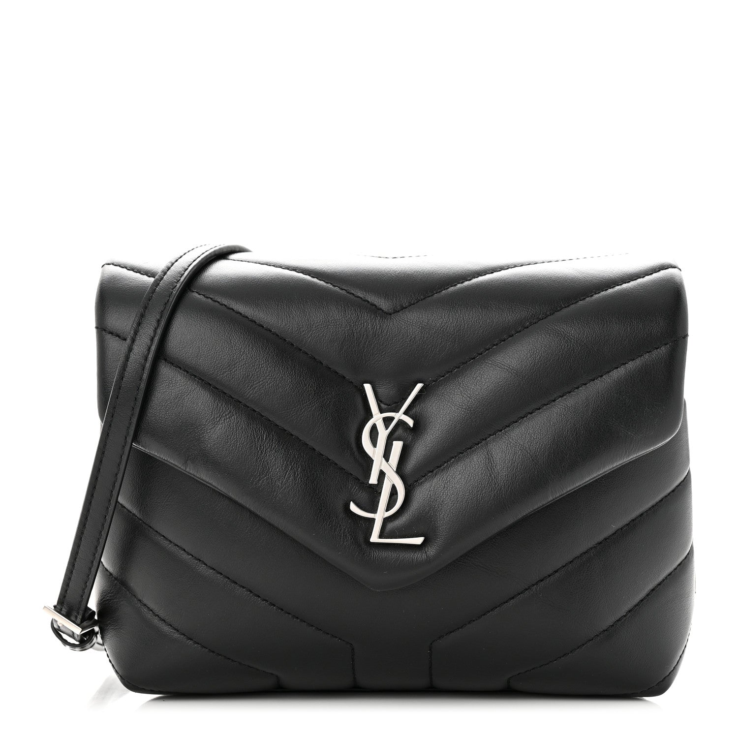 Saint Laurent Calfskin Y Quilted Monogram Toy Loulou Crossbody Bag Black 1 of 13