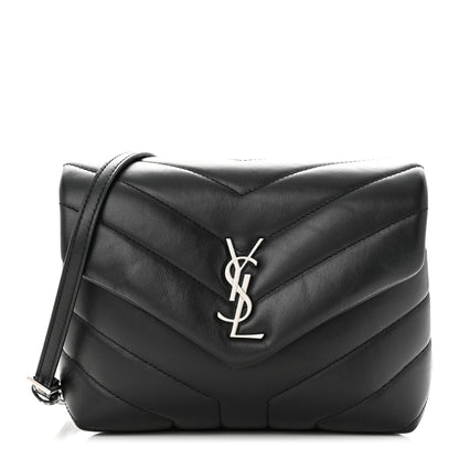 Saint Laurent Calfskin Y Quilted Monogram Toy Loulou Crossbody Bag Black 1 of 13