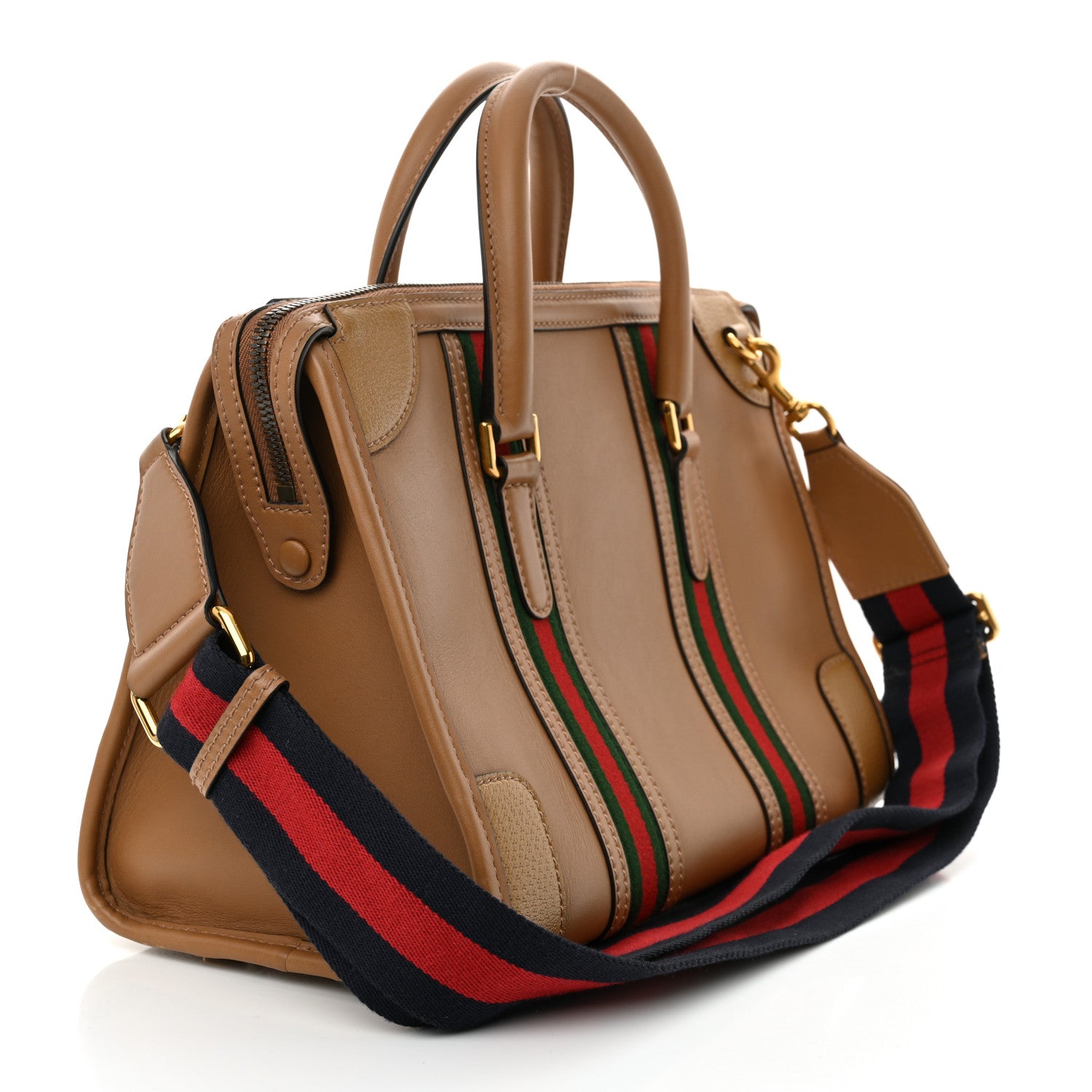 Gucci Koi Calfskin Medium Bauletto Duffle Top Handle Bag Tan 2 of 14