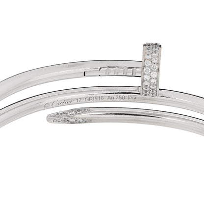 Cartier 18K White Gold Diamond Double Wrap Juste Un Clou Bracelet 17 4 of 4