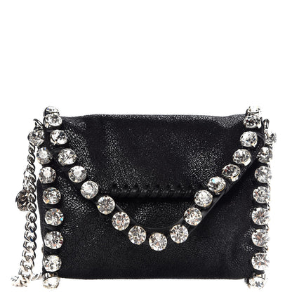 Stella McCartney Shaggy Deer Tiny Fold Over Falabella Crystal Crossbody Black 1 of 8