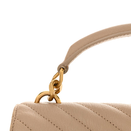 Saint Laurent Sheepskin Matelasse Chevron Monogram Medium College Bag Dark Beige 15 of 15