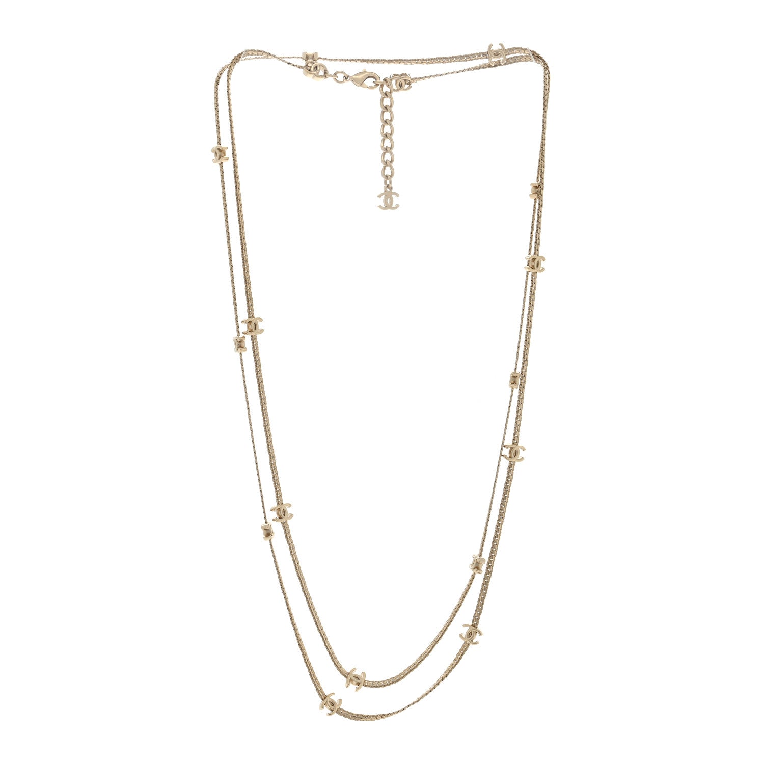 Chanel Metal CC Long Chain Necklace Gold 3 of 5