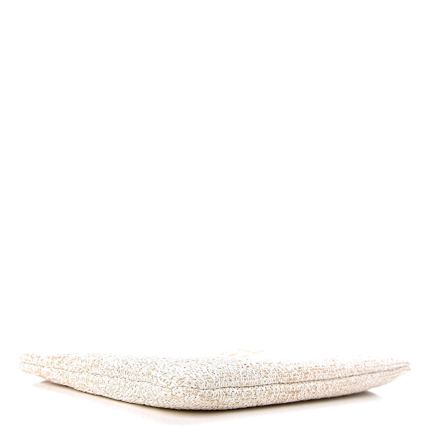 Chanel Woven Straw Raffia Medium Deauville Cosmetic Pouch Ivory 4 of 9