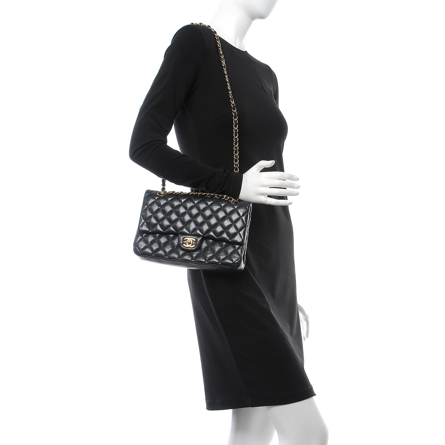 Chanel Lambskin Quilted Medium Double Flap Black 2 of 11