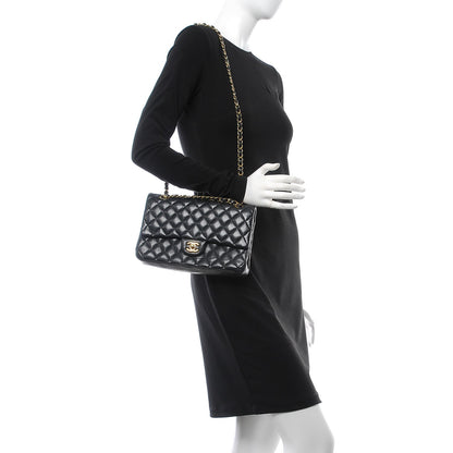 Chanel Lambskin Quilted Medium Double Flap Black 2 of 11