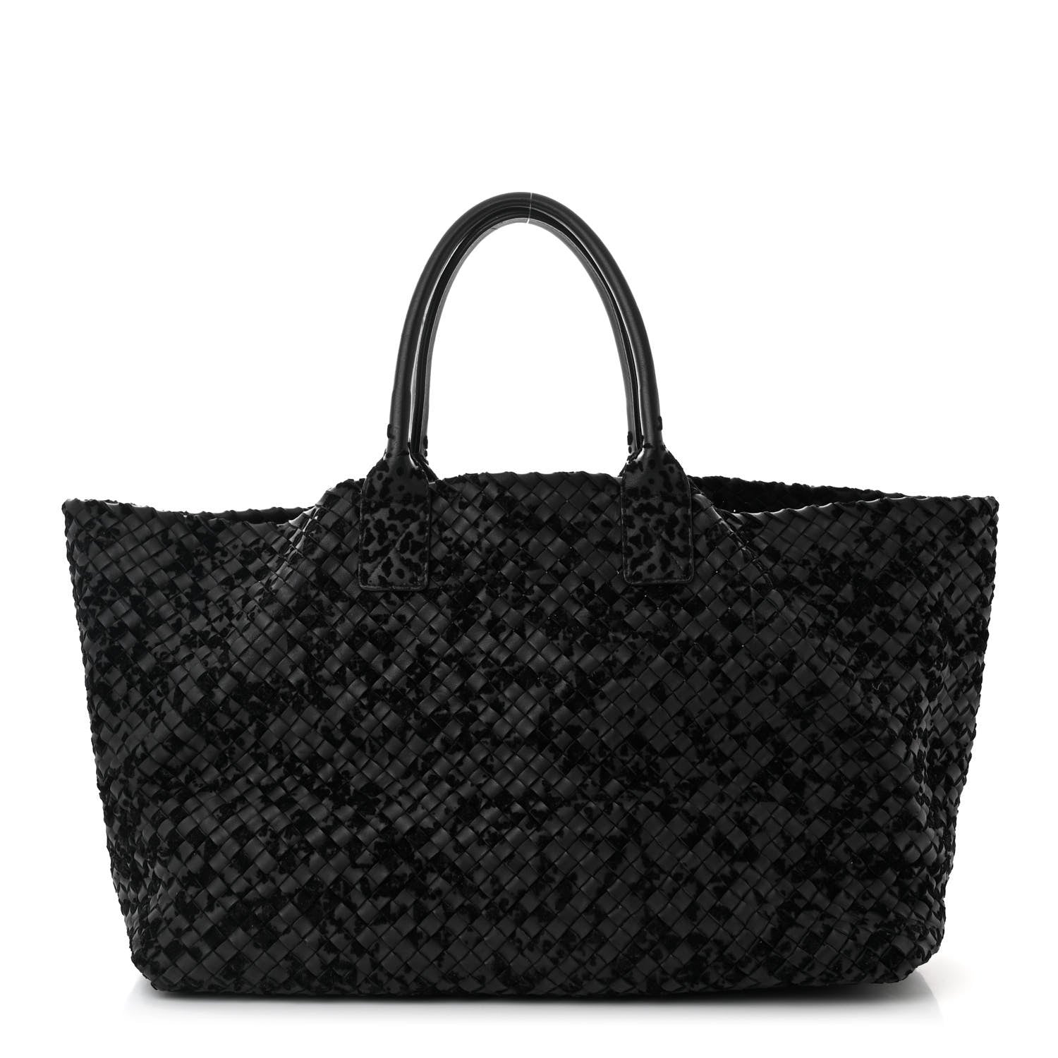 Bottega Veneta Nappa Velours Intrecciato Large Cabat Black 1 of 10